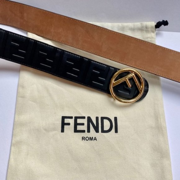 Authentic Women's Fendi Logo Belt - Black - Picture 2 of 5